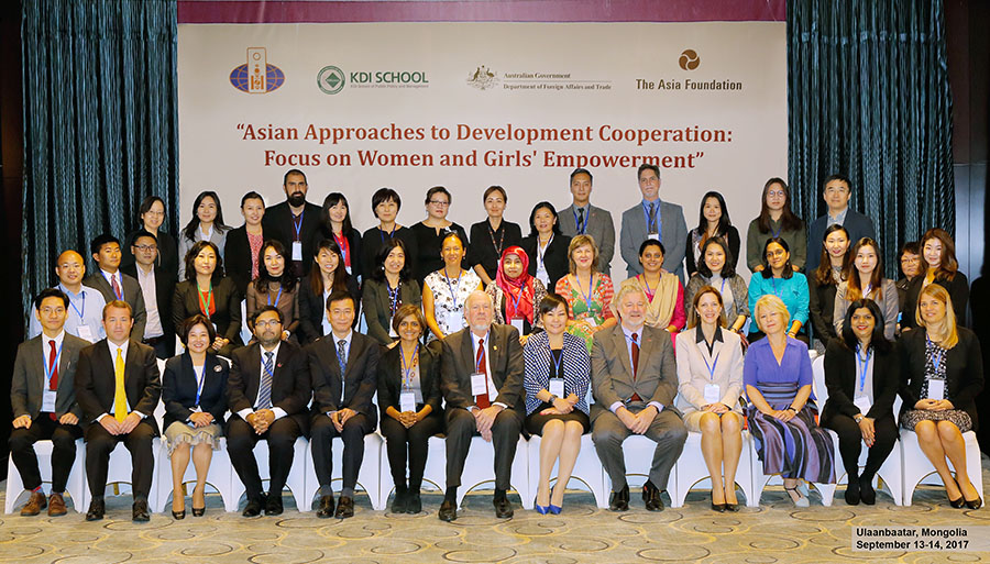 Participants at the 17th meeting of the Asian Approaches to Development Cooperation (AADC) Dialogue Series in Ulaanbaatar, September 13-14, 2017