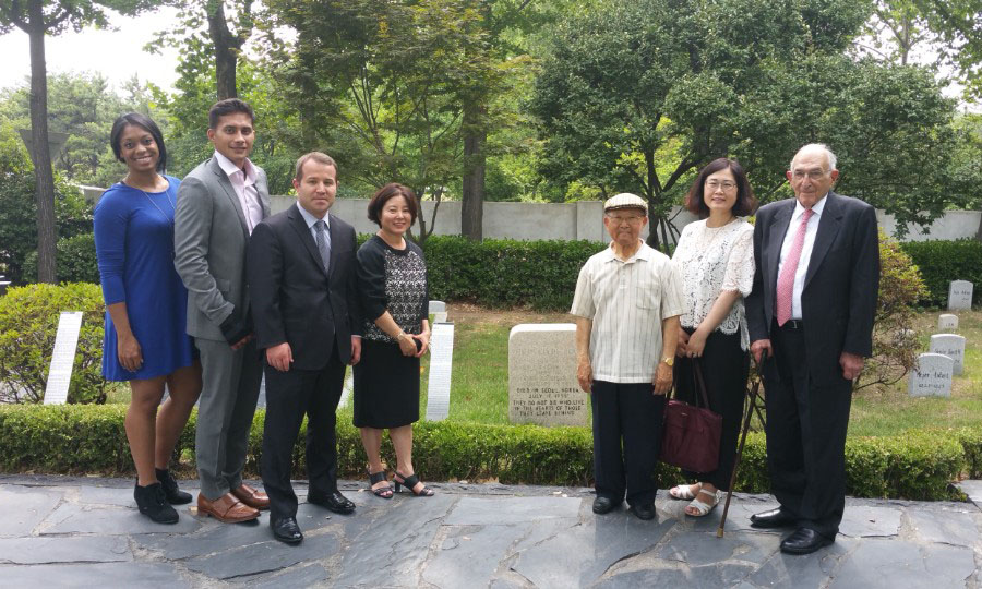 Dr. Steinberg with TAF Korea office staffs and Luce Scholars at Yanghwajin Foreign Cemetery